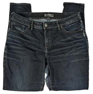 Silver Jeans Co. Stevie Women's Size 16x31 Dark Wash Blue Denim